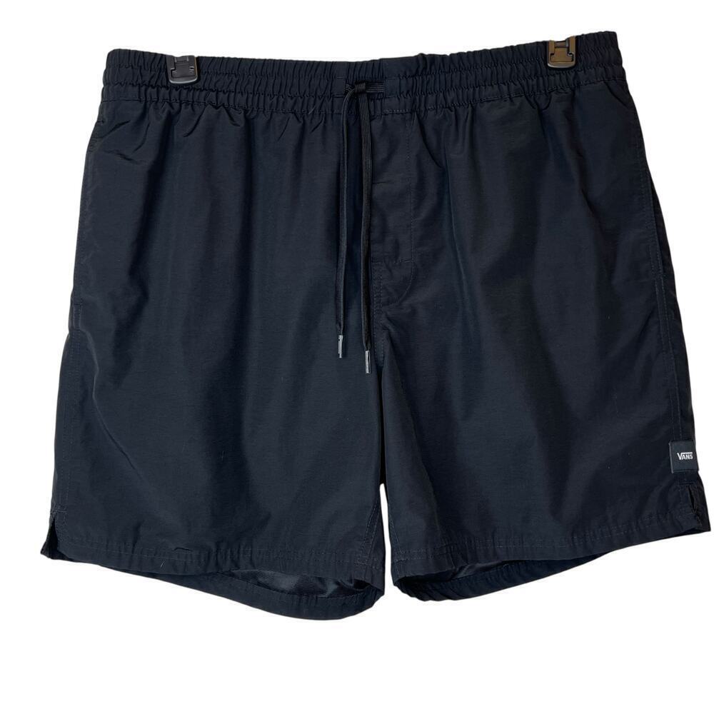 VANS 6" Swim Trunks Relaxed Fit 17" Outseam in Solid Black Men's XL - Picture 2 of 13